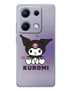 Чехол для Xiaomi Redmi Note 14S с картинкой «Kuromi — фиолетовый арт»