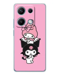 Чехол для Xiaomi Redmi Note 14S с картинкой «My Melody и Kuromi»