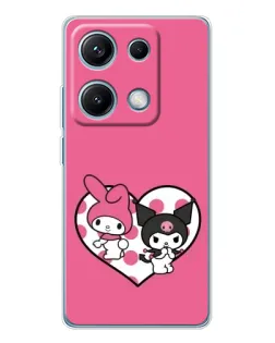 Чехол для Xiaomi Redmi Note 14S с картинкой «Kuromi и My Melody»