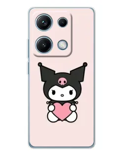 Чехол для Xiaomi Redmi Note 14S с картинкой «Kuromi и сердце»