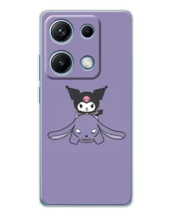 Чехол для Xiaomi Redmi Note 14S с картинкой «Kuromi на лиловом фоне»
