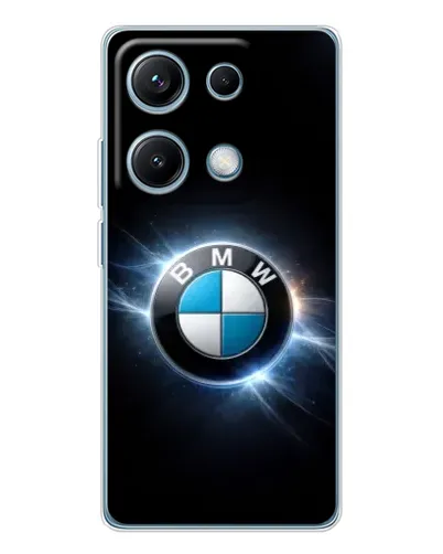 Чехол для Xiaomi Redmi Note 14S с картинкой «BMW — неоновое сияние»