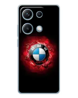 Чехол для Xiaomi Redmi Note 14S с картинкой «Логотип BMW — вспышка»