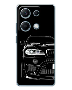 Чехол для Xiaomi Redmi Note 14S с картинкой «Темный силуэт BMW»