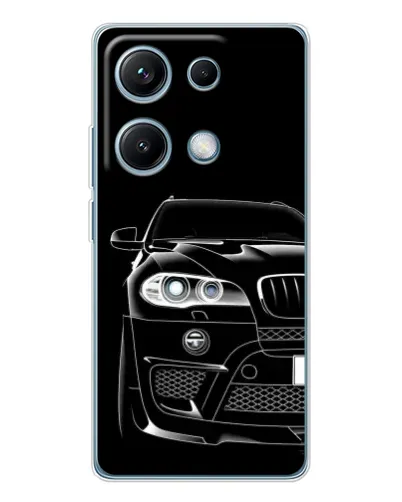 Чехол для Xiaomi Redmi Note 14S с картинкой «Темный силуэт BMW»
