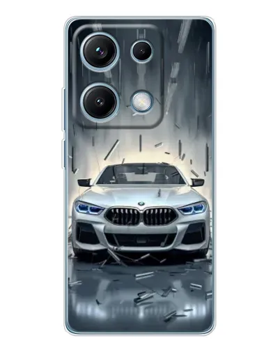 Чехол для Xiaomi Redmi Note 14S с картинкой «BMW в свете фар»