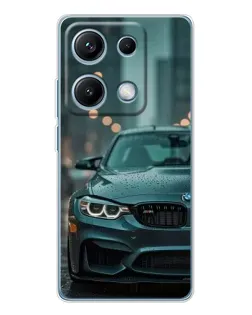 Чехол для Xiaomi Redmi Note 14S с картинкой «BMW в огнях города»