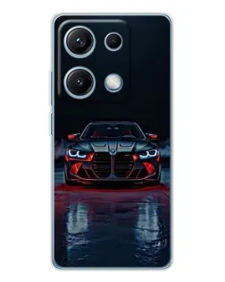 Чехол для Xiaomi Redmi Note 14S с картинкой «BMW на мокрой дороге»