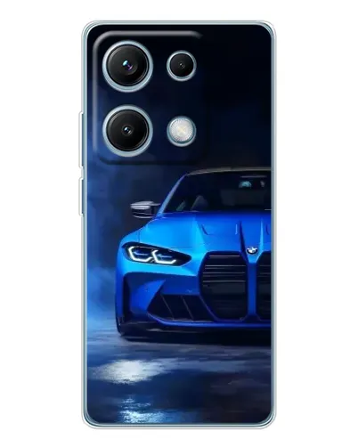 Чехол для Xiaomi Redmi Note 14S с картинкой «Голубая BMW M4»