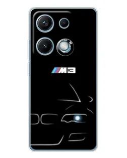 Чехол для Xiaomi Redmi Note 14S с картинкой «Минималистичный принт BMW M3»