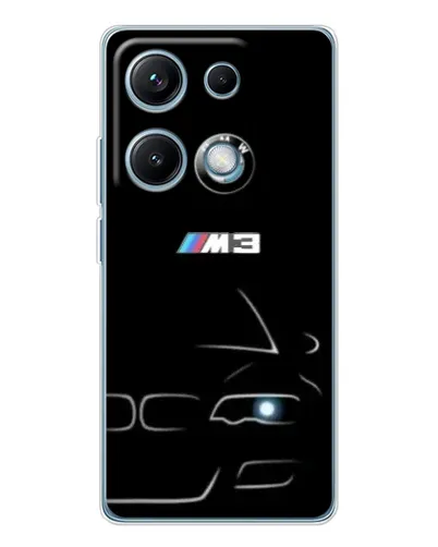 Чехол для Xiaomi Redmi Note 14S с картинкой «Минималистичный принт BMW M3»
