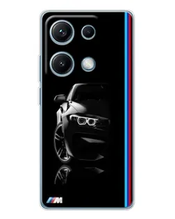 Чехол для Xiaomi Redmi Note 14S с картинкой «Силуэт BMW в темноте»