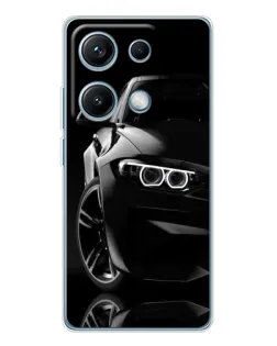 Чохол для Xiaomi Redmi Note 14S з картинкою «Чорна BMW — профіль»