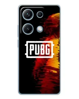 Чехол для Xiaomi Redmi Note 14S с картинкой «Яркий логотип PUBG»