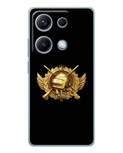 Чехол для Xiaomi Redmi Note 14S с картинкой «PUBG — оранжевый градиент»