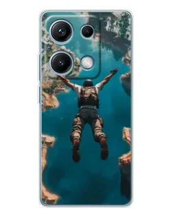 Чехол для Xiaomi Redmi Note 14S с картинкой «PUBG — свободное падение»