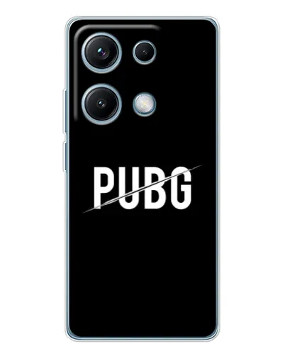 Чехол для Xiaomi Redmi Note 14S с картинкой «PUBG — белый логотип»
