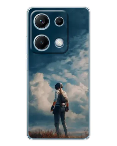 Чехол для Xiaomi Redmi Note 14S с картинкой «Герой PUBG на скале»