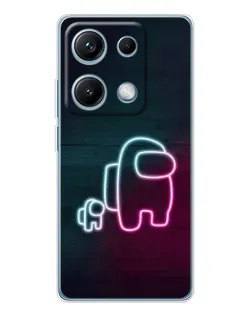 Чехол для Xiaomi Redmi Note 14S с картинкой «Among Us неон-арт»
