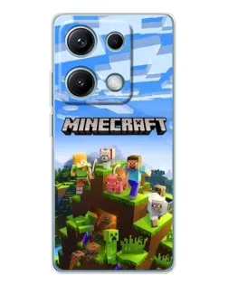 Чехол для Xiaomi Redmi Note 14S с картинкой «Minecraft классический мир»