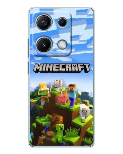Чехол для Xiaomi Redmi Note 14S с картинкой «Minecraft классический мир»