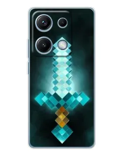 Чехол для Xiaomi Redmi Note 14S с картинкой «Алмазный меч неон»