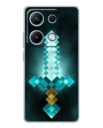 Чехол для Xiaomi Redmi Note 14S с картинкой «Алмазный меч неон»