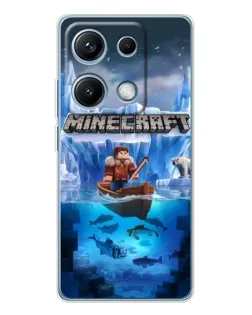 Чехол для Xiaomi Redmi Note 14S с картинкой «Minecraft ледяной мир»