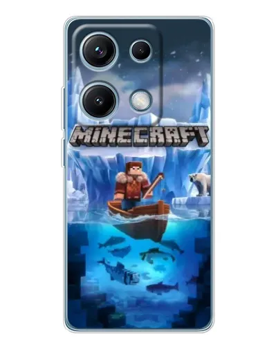Чехол для Xiaomi Redmi Note 14S с картинкой «Minecraft ледяной мир»