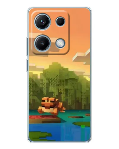 Чехол для Xiaomi Redmi Note 14S с картинкой «Майнкрафт закат солнца»