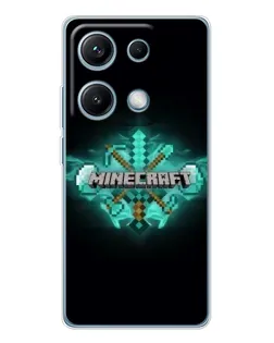 Чехол для Xiaomi Redmi Note 14S с картинкой «Minecraft Diamond лого»