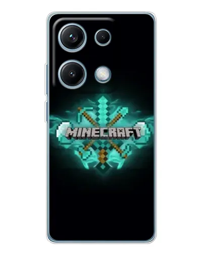 Чехол для Xiaomi Redmi Note 14S с картинкой «Minecraft Diamond лого»