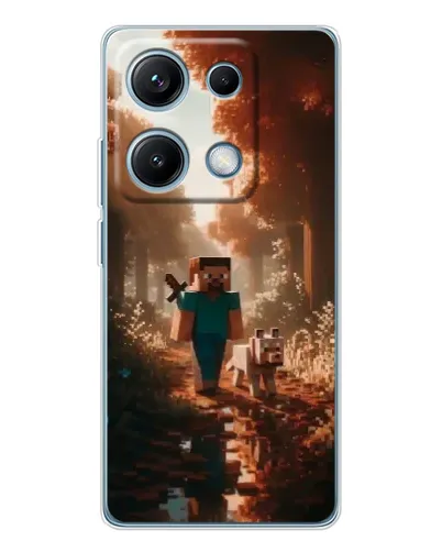 Чехол для Xiaomi Redmi Note 14S с картинкой «Стив в лесу»