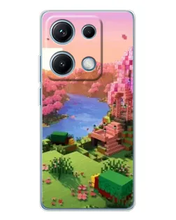 Чехол для Xiaomi Redmi Note 14S с картинкой «Розовое дерево Minecraft»