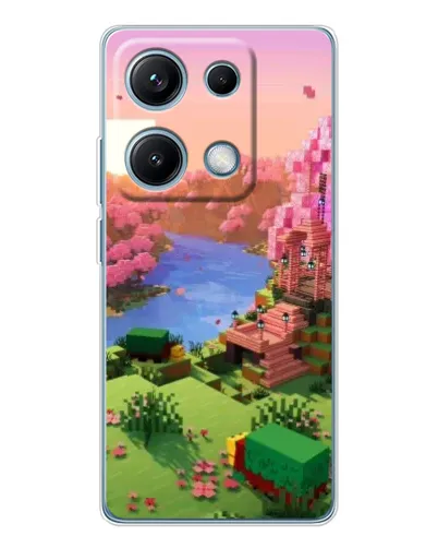 Чехол для Xiaomi Redmi Note 14S с картинкой «Розовое дерево Minecraft»