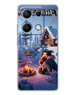 Чехол для Xiaomi Redmi Note 14S с картинкой «Зимний Minecraft»