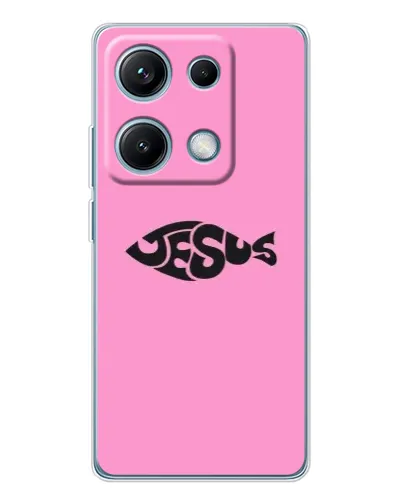 Чехол для Xiaomi Redmi Note 14S с картинкой «Розовый символ Jesus» Чехол для Xiaomi Redmi Note 14S с картинкой «Розовый символ Jesus»