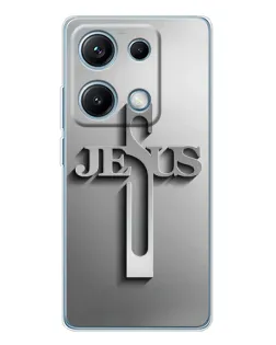 Чохол для Xiaomi Redmi Note 14S з картинкою «Металевий хрест Jesus»