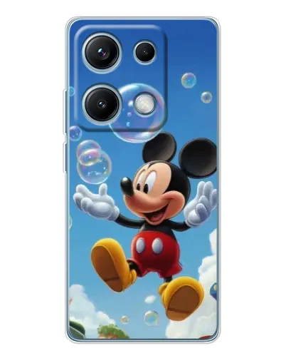 Чехол для Xiaomi Redmi Note 14S с картинкой «Mickey и мыльные пузыри»