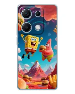 Чехол для Xiaomi Redmi Note 14S с картинкой «Космический фастфуд»