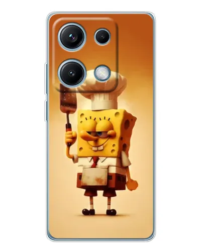 Чехол для Xiaomi Redmi Note 14S с картинкой «Губка Боб повар»