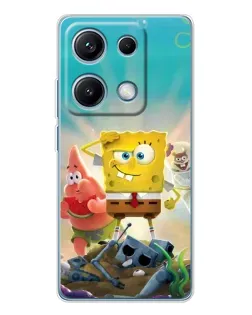 Чехол для Xiaomi Redmi Note 14S с картинкой «Спанч Боб победитель»