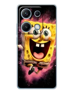Чехол для Xiaomi Redmi Note 14S с картинкой «Взрывной Спанч Боб»
