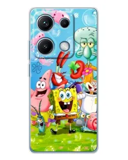 Чохол для Xiaomi Redmi Note 14S з картинкою «Губка Боб та друзі»