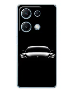 Чехол для Xiaomi Redmi Note 14S с картинкой «Фары Tesla Night»