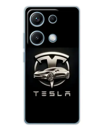 Чехол для Xiaomi Redmi Note 14S с картинкой «Tesla — серебристое авто» Чехол для Xiaomi Redmi Note 14S с картинкой «Tesla — серебристое авто»