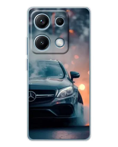 Чехол для Xiaomi Redmi Note 14S с картинкой «Mercedes — ночной город»