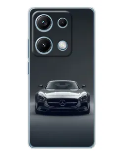 Чехол для Xiaomi Redmi Note 14S с картинкой «Mercedes на черном»