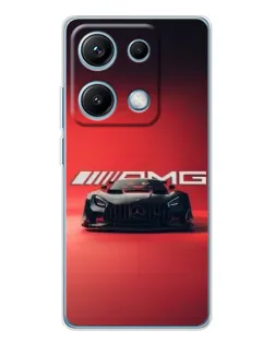 Чехол для Xiaomi Redmi Note 14S с картинкой «Mercedes AMG — красная линия»
