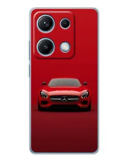 Чехол для Xiaomi Redmi Note 14S с картинкой «Красный Mercedes AMG»
